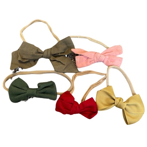 Set of 5- warm tones headband bows - Picture 1 of 5